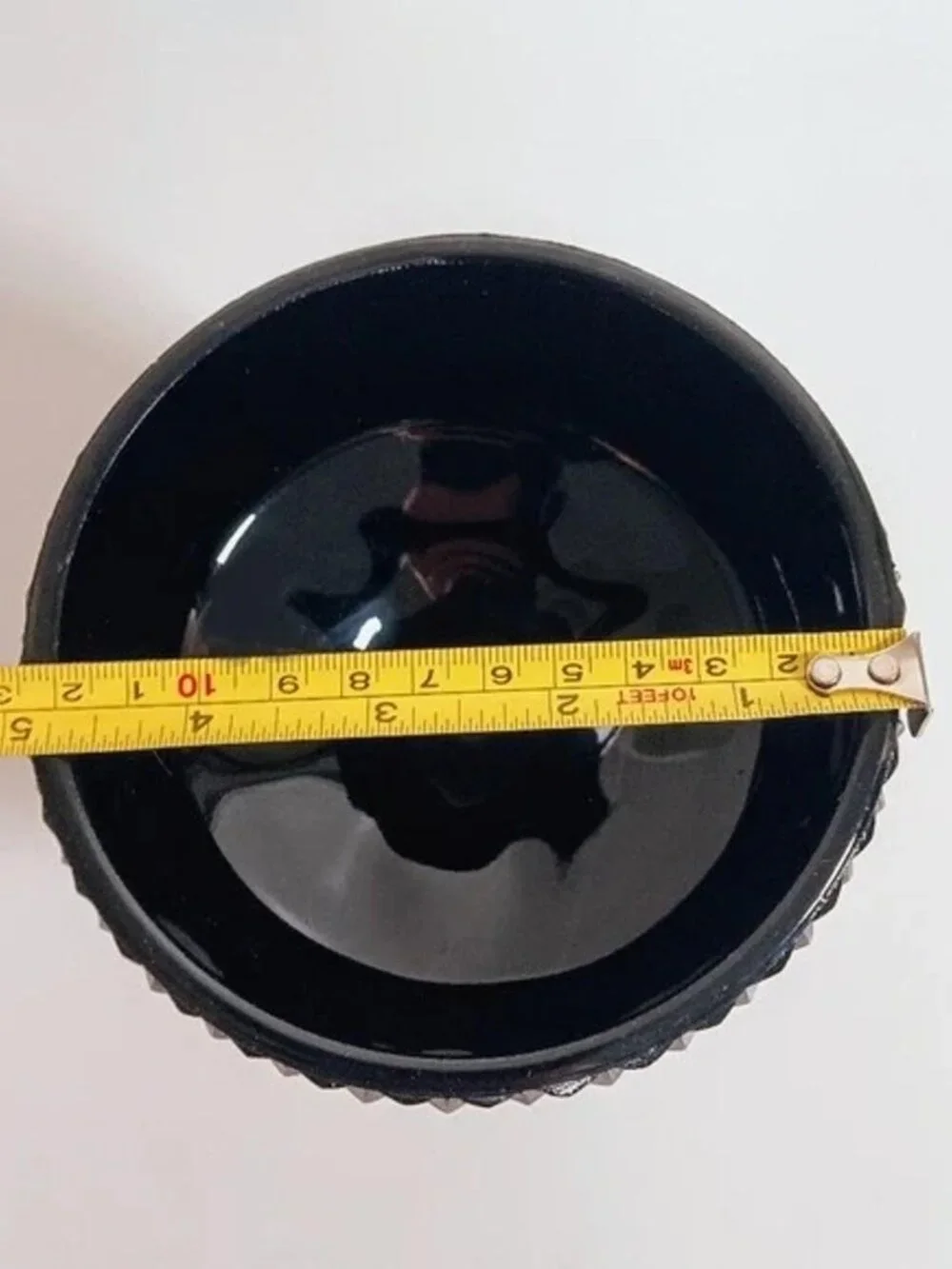 Vintage Indiana Glass Tiara Black Diamond Point Pedestal Compote Bowl Candy Dish